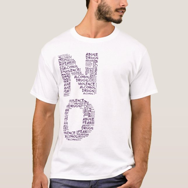 T-shirt Dites non à la violence, à l'abus, aux drogues, à (Devant)