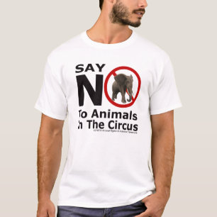 T-shirt Dites non aux animaux dans la chemise d'éléphant