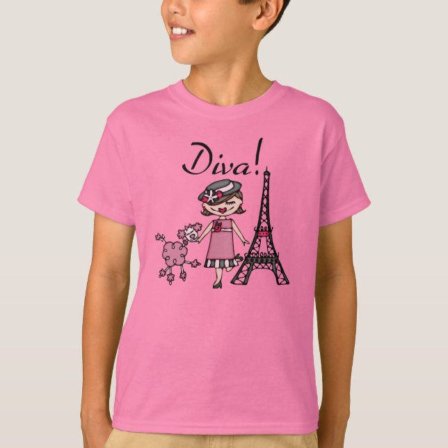 T-shirt Diva cheveux Brown (Devant)