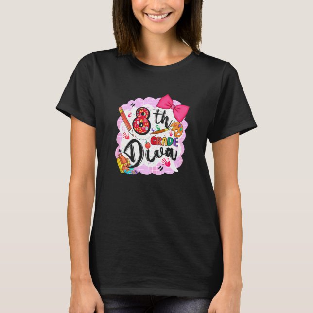 T-shirt Diva de 8e année Premier jour de l'école pour étud (Devant)