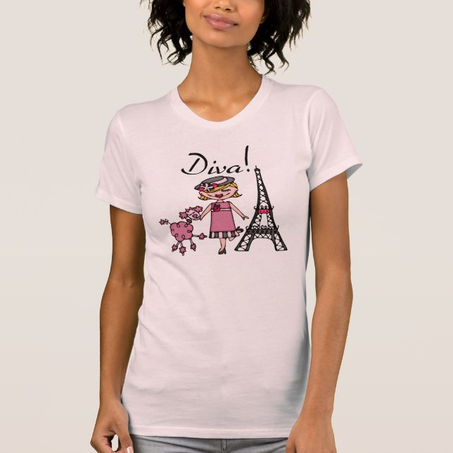 T-shirt Diva de cheveux blonds (Devant)