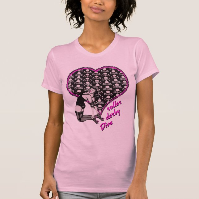 T-shirt diva de Derby de rouleau (Devant)