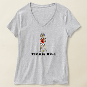 T-shirt Diva de tennis féminin - Cheveux gris