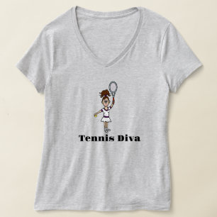 T-shirt Diva de tennis femme - Brunette