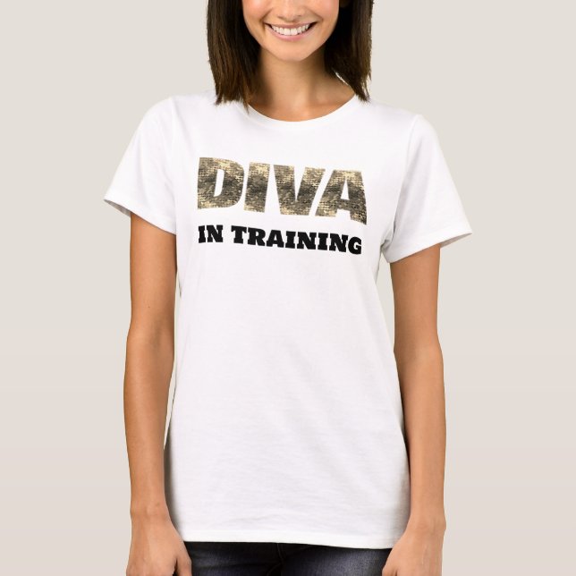 T-shirt Diva En Formation Lettres D'Or (Devant)