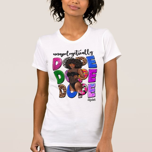 T-shirt Diva Noir Élégant Embrasser la confiance audacieus (Devant)