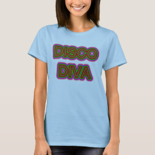 T-shirt Diva rougeoyante de disco de rétros années '70