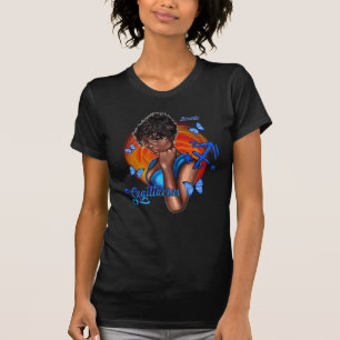 T-shirt Diva Sagittaire Noir Audacieuse avec un Esprit Ave