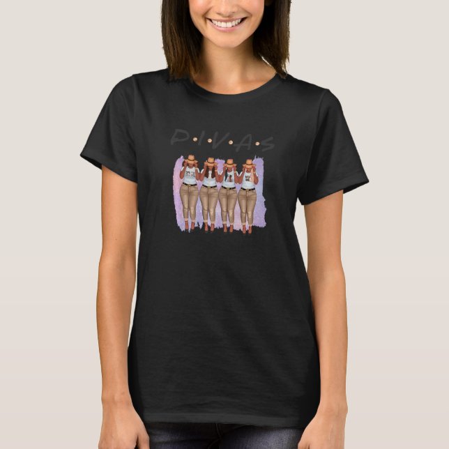 T-shirt Divas Sistas Afro African Black Women Melanin Diva (Devant)