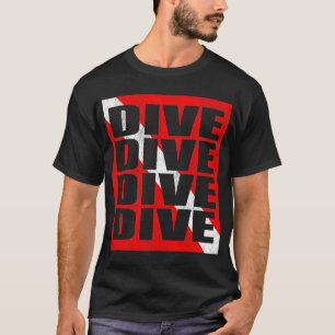 T-shirt Diver de plongée Scuba Diver Down Drapeau Vintage 