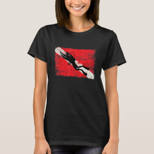 T-shirt Diver Down Dive Drapeau Plongée Plongée Drapeau Am