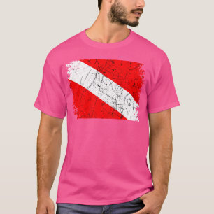 T-shirt Diver Drapeau Plongée sous-marine Plongée nage