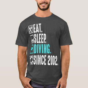 T-shirt Diver Manger Dormir Plongée Répéter depuis 2002 Ca