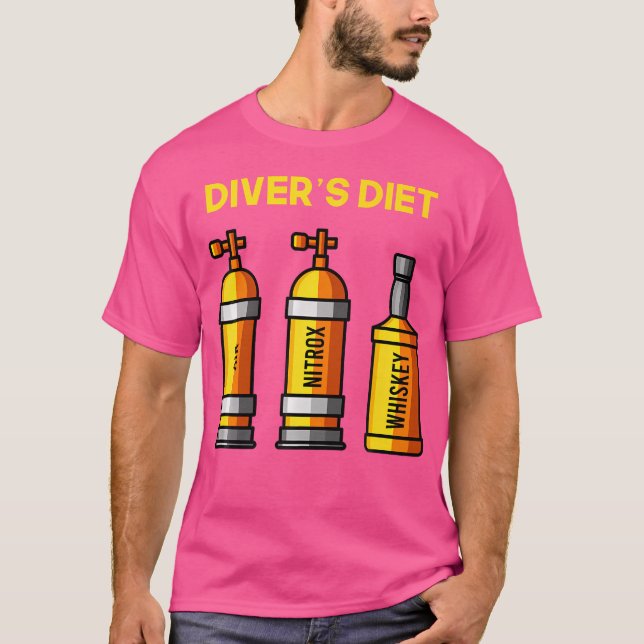 T-shirt Divers Diet Whiskey Lover Scuba Diver Vêtement Fun (Devant)