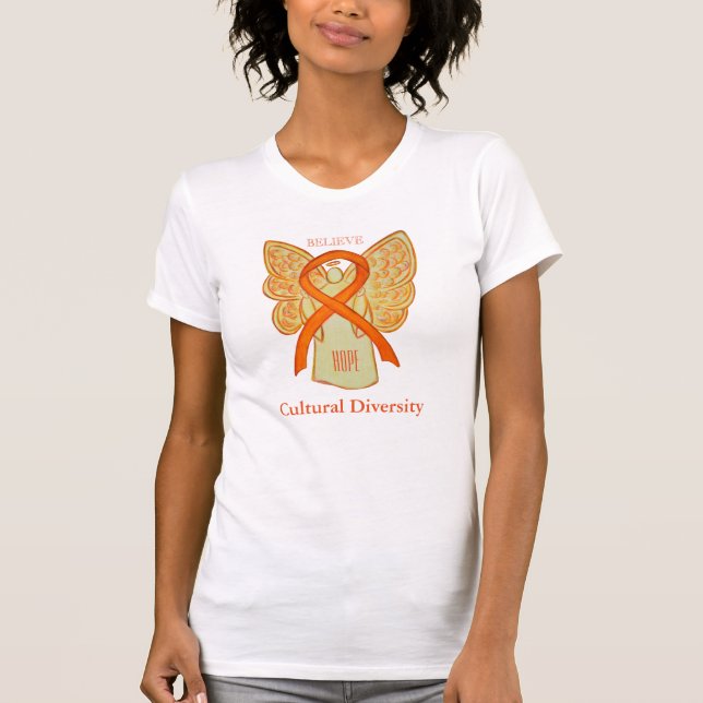 T-shirt Diversité culturelle Orange Sensibilisation Ribbon (Devant)
