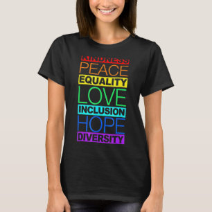 T-shirt Diversité Égalité Amour Paix Droits de l'Homme Soc