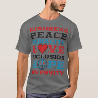 T-shirt Diversité Égalité Amour Paix Droits de l'Homme Soc