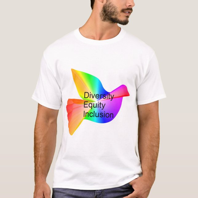 T-shirt Diversité Équité Inclusion avec la colombe de paix (Devant)