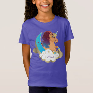 T-Shirt Divine la licorne   Lune et nuages