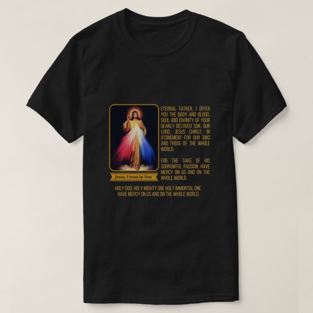 T-shirt Divine Miséricorde Jésus Image Chaplet Novena Priè (Design devant)