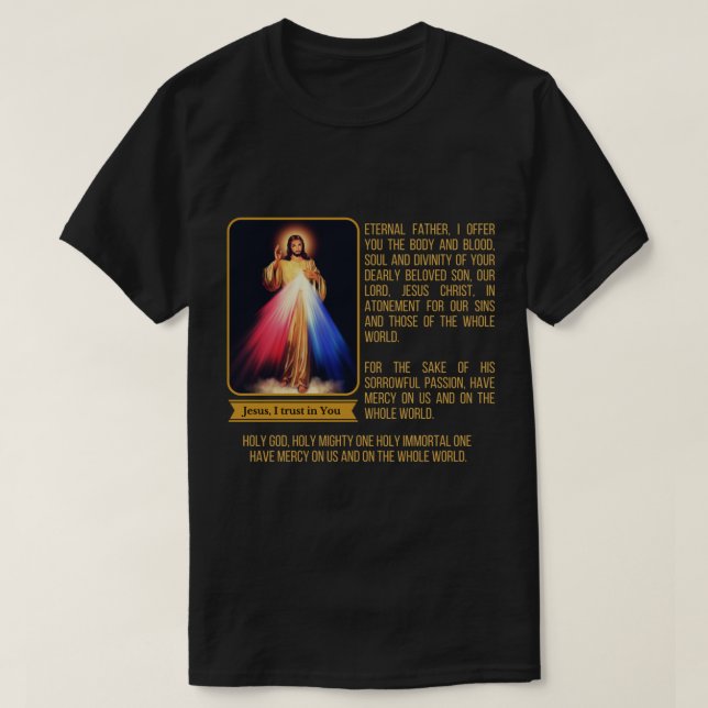T-shirt Divine Miséricorde Jésus Image Chaplet Novena Priè (Design devant)