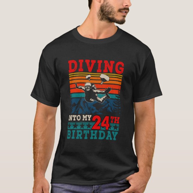 T-shirt Diving Into My 24Th Skydiving (Devant)
