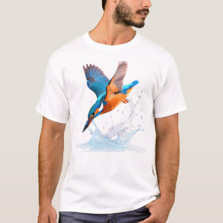 T-shirt Diving Kingfisher Vibrant Wildlife Art