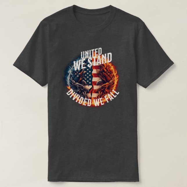 T-shirt Divisé On Tombe Les États-Unis Brûler (Design devant)