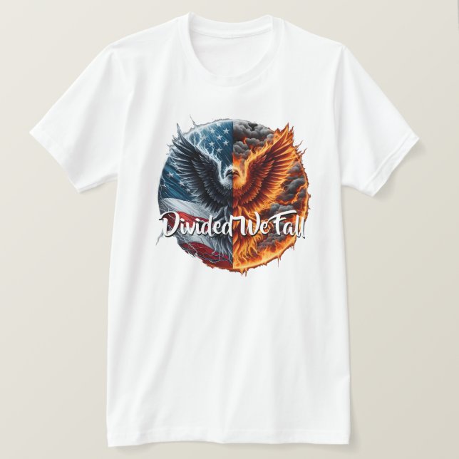 T-shirt Divisé On Tombe Les États-Unis Brûler (Design devant)