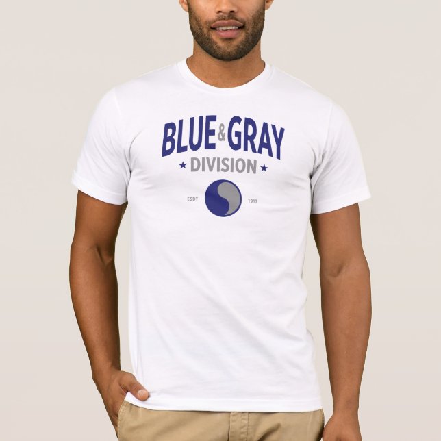 T-shirt Division bleue et gris - 29e division d'infanterie (Devant)