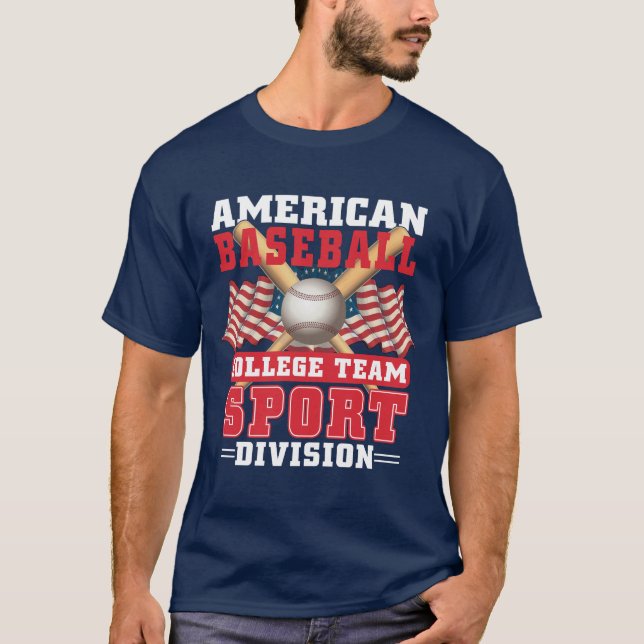 T-shirt Division sportive de l'équipe américaine de baseba (Devant)