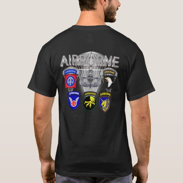 T-shirt Divisions aéroportées de l'Armée de terre passées  (Dos)