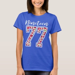 T-shirt Dix-neuf 77 anniversaires de la fleur 1977