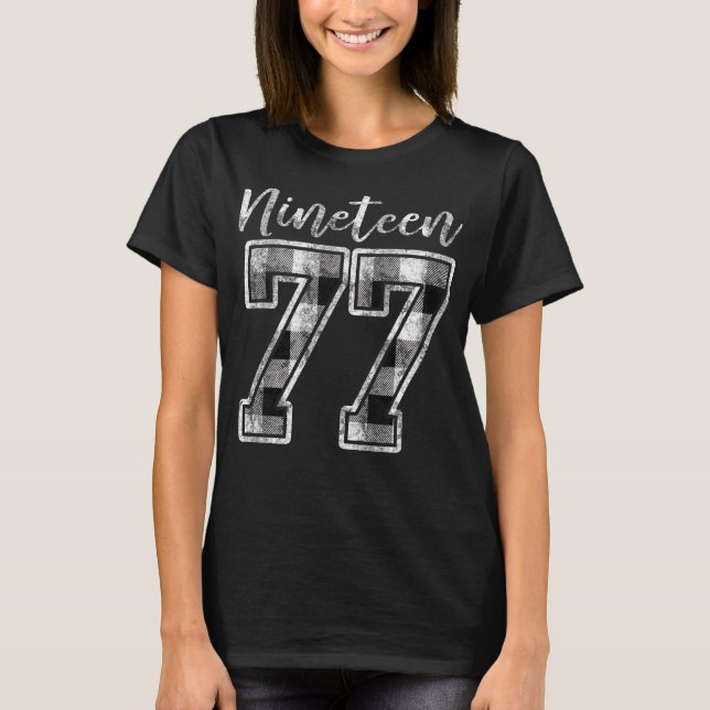 T-shirt Dix-neuf 77 anniversaires du plaid 1977 de (Devant)