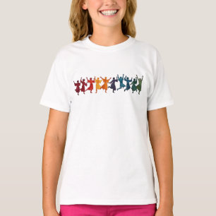 T-shirt Dix seigneurs sautant découpés en pochoir style 4