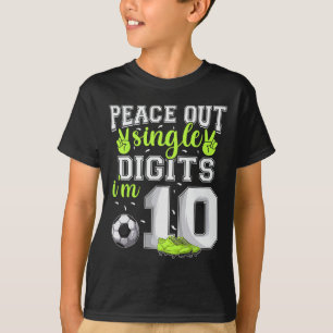 T-shirt Dixième anniversaire garçons football Peace Out ch