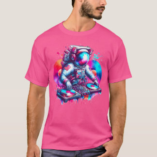 T-shirt Dj Astronaut Edm Music Djing Spaceman Psytrance Te