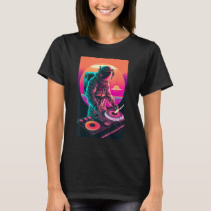 T-shirt DJ astronaute, DJ dans l'espace, cool EDM Vaporwav