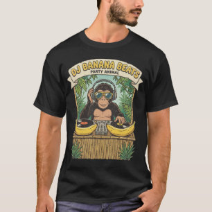 T-shirt DJ Banana Rythmes Animal de Fête Singe