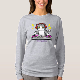 T-shirt DJ Cat Cartoon – Illustration d'un amateur de musi
