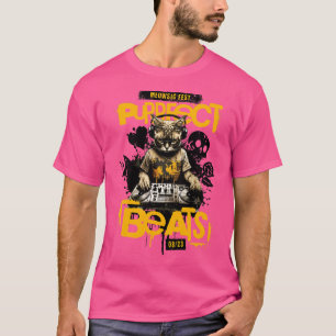 T-shirt DJ Cat Purrfect Beats Meowsic Fest Tourne-disque E