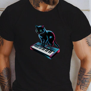 T-shirt DJ Chat Drôle 80s 90s Disco Chat Musique
