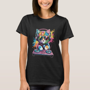 T-shirt DJ Chatons aux Platines EDM Synthétiseur Musique R