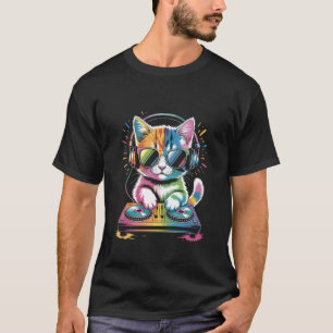 T-shirt DJ Chatons aux Platines EDM Synthétiseur Musique R