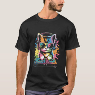 T-shirt DJ Chatons aux Platines Électronique Synthétiseur