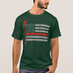 T-shirt DJ classique Tourne-disque Deejay drapeau américai