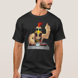 T-shirt Dj Cool Chicken Mélangeur de musique Party Animal