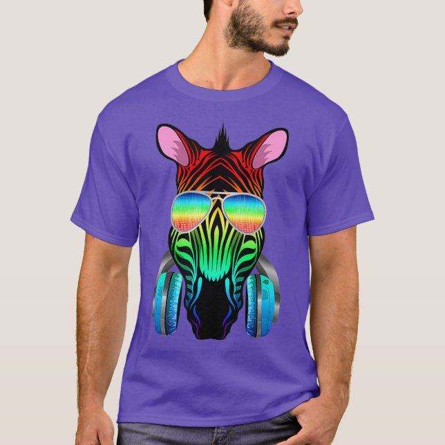 T-shirt DJ de musique Zebra - Collection Afrique (Devant)