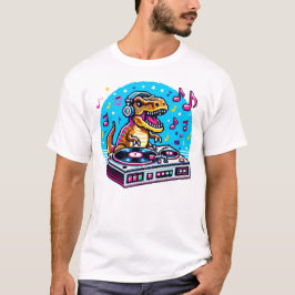 T-shirt DJ Dinosaur - Drôle Pixel Art Design