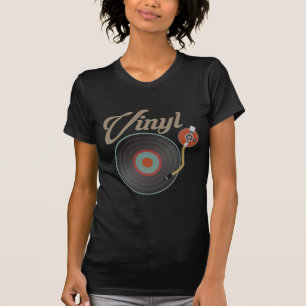 T-shirt DJ disque rétro musical style Tourne-disque vinyle